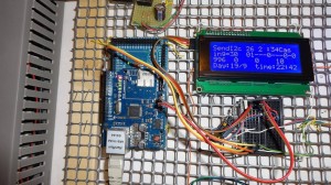 The LCD display for debugging and Arduino Mega 2560 with webserver and synchronization time DS1307 with internet functions     